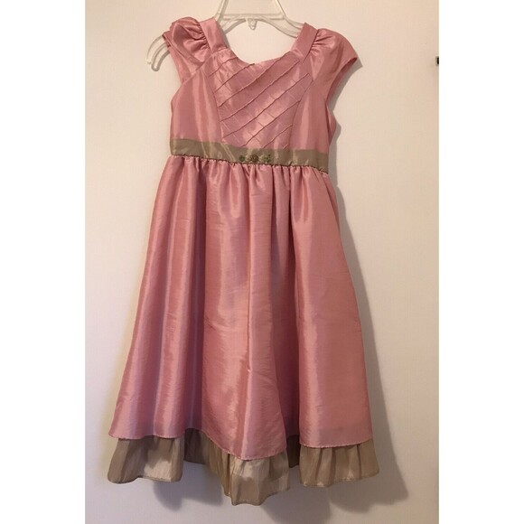 NWT Jona Michelle Girls Size 5 Spring Easter Wedding Dress Pink Crinoline Floral - Picture 1 of 5